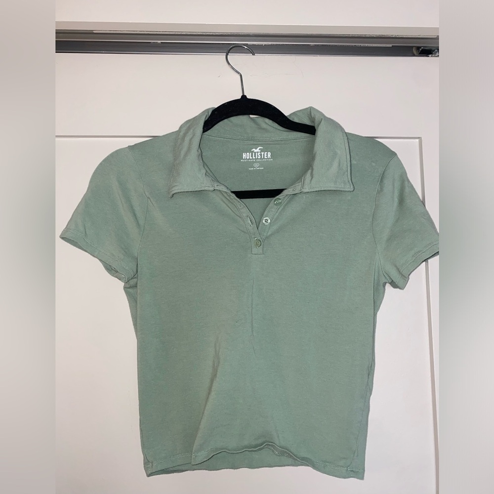 mint green hollister collar shirt